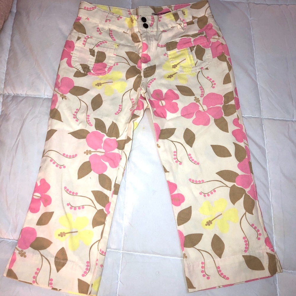 Vintage Floral Girls Capris